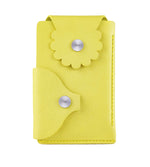 Marrs Makers Marigold Yellow Leather Wallet. (Front view as seen in this photo.) Hand-stitched. Versatile dual-entry is convenient and secure with metal snap closure on each flap.  M20-M003YLW.