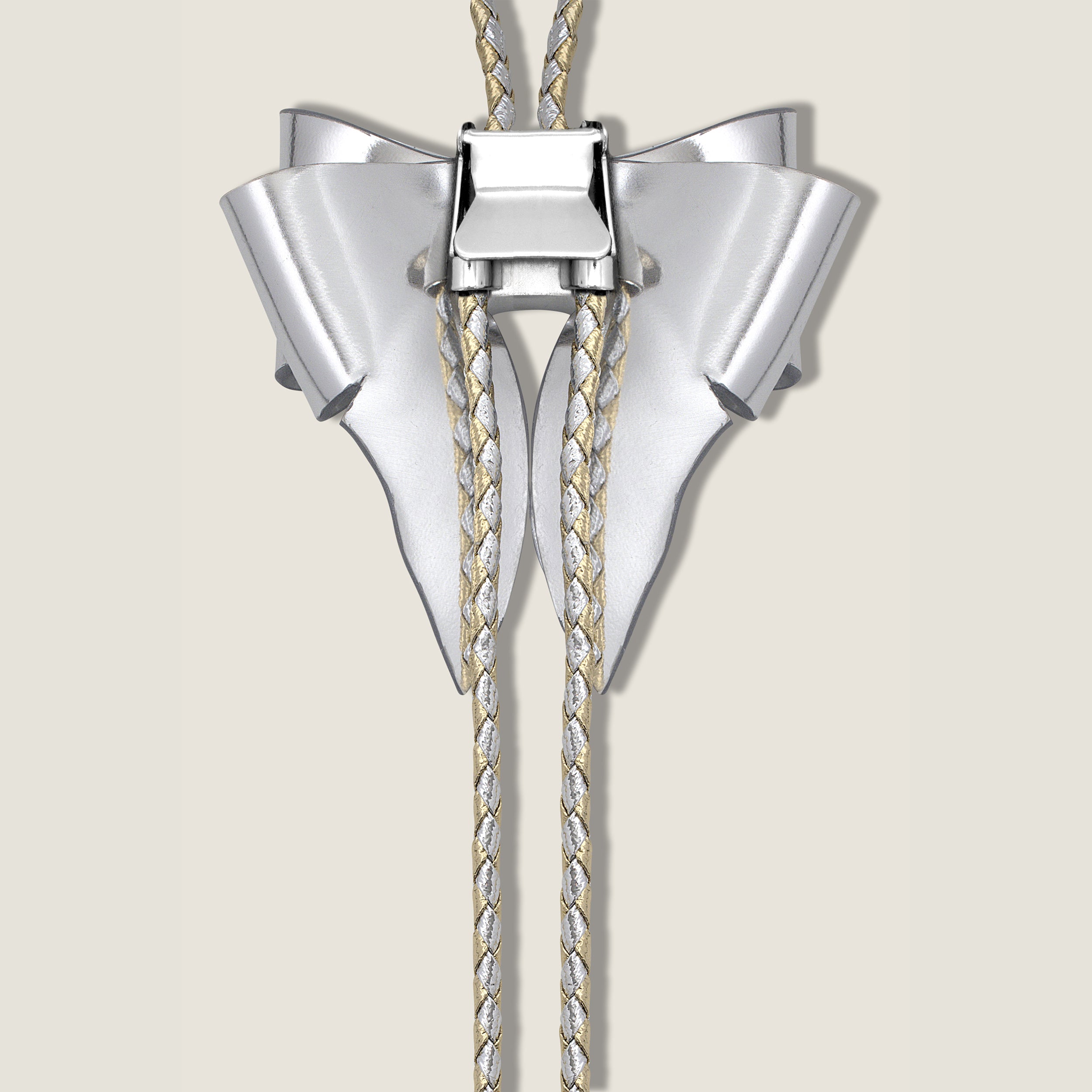 Marrs Makers Metallic Silver Leather Bolo Necklace Back View 