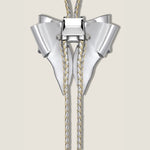 Marrs Makers Metallic Silver Leather Bolo Necklace Back View 