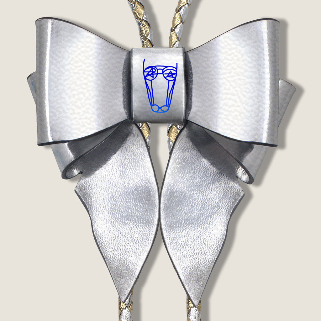 Marrs Makers Metallic Silver Leather Bolo Necklace Birdseye View