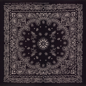 Bob Marrs Poinsettia-Paisley Collectible Cotton Bandana - Rebel Black