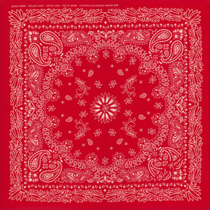 Bob Marrs Poinsettia-Paisley Collectible Cotton Bandana - Turkey Red