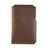 Marrs Makers Cognac Brown Leather Wallet. (Back view as seen in this photo.) Hand-stitched. Embossed Marrs Makers horse mascot on reverse. M20-M002BRN