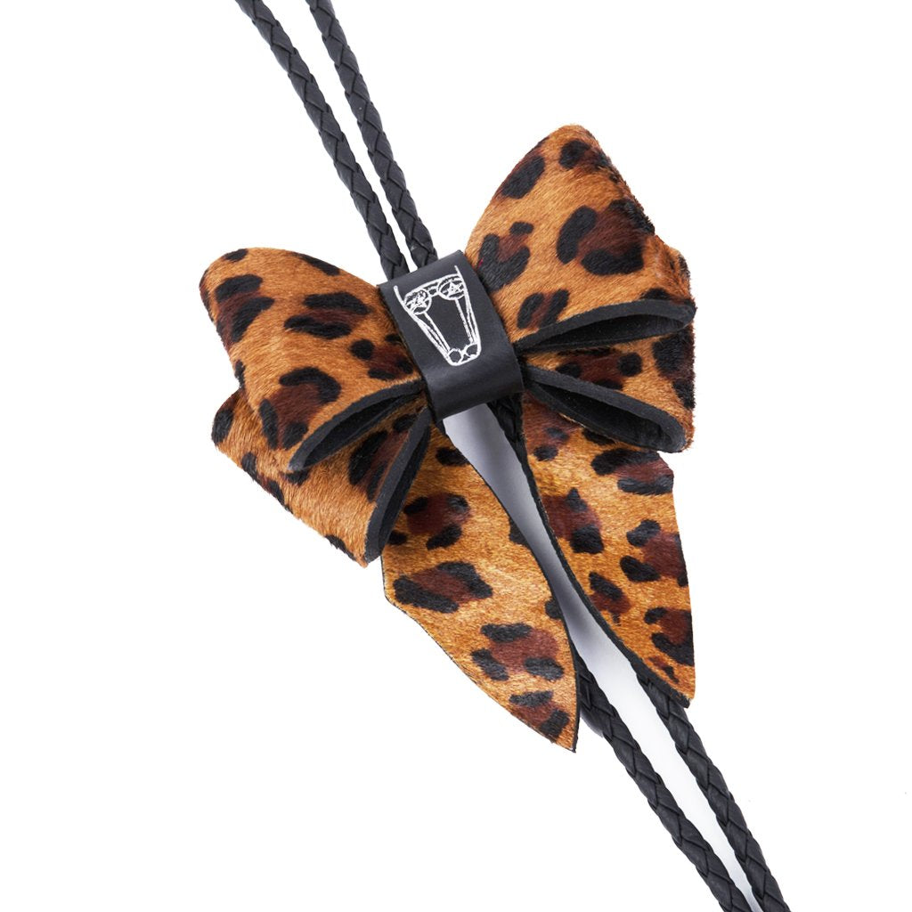 Leopard Print Bolo Tie Necklace