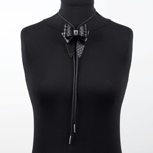 Marrs Makers Black Snakeskin Effect Bolo Tie Necklace