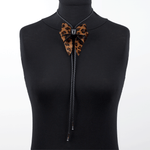 Marrs Makers Leopard Calf Hair Leather Bolo Tie Necklace