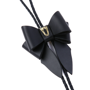 Black and Gold Bolo Tie Necklace